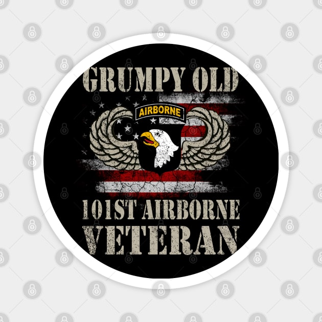 Grumpy Old 101st Airborne Division Veteran T Shirt Mens Magnet by floridadori